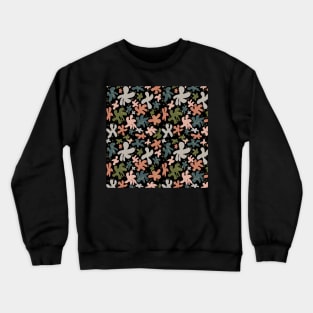 Floral Doodles on Black Crewneck Sweatshirt